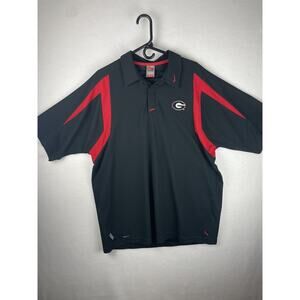 Nike Georgia Bulldogs UGA Polo Shirt Men’s XL Gray Short Sleeve Dri-Fit Golf